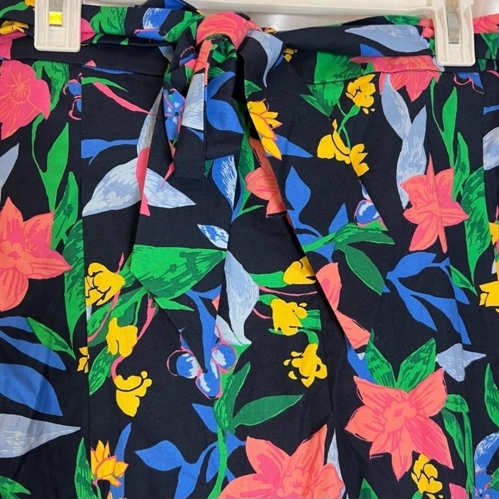 J. Crew Blue Floral High Waisted Shorts, Size 16. NWT - Picture 3 of 7